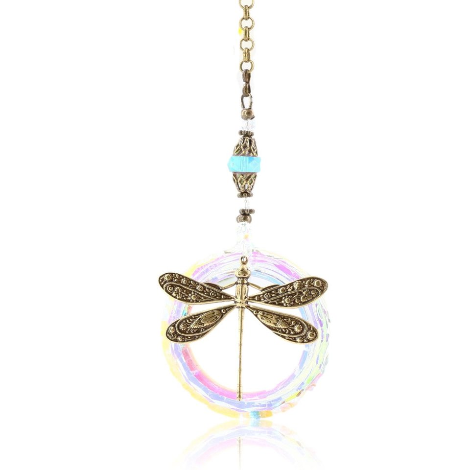 Elegant Dragonfly Crystal Sun Catcher - 50mm Prism, Handmade Rainbow Maker for Windows, Perfect Gift from 2 Dirty Birds Boutique