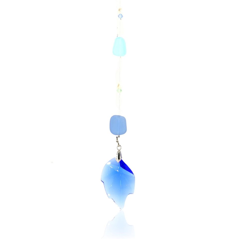 Sun Catcher, Crystal Prism Hanging, Blue Crystal Prism, Sea Glass, Home Decor, Garden, 45mm Crystal, Gift, 2 Dirty Birds Boutique