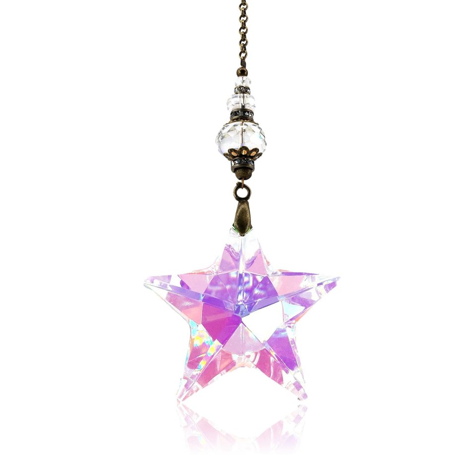 Sun Catcher, Celestial Stellar Star, Rainbow Maker - Crystal Hanging, 40mm AB Crystal, Home, Window, Car, Gift, 2 DirtyBirds Boutique