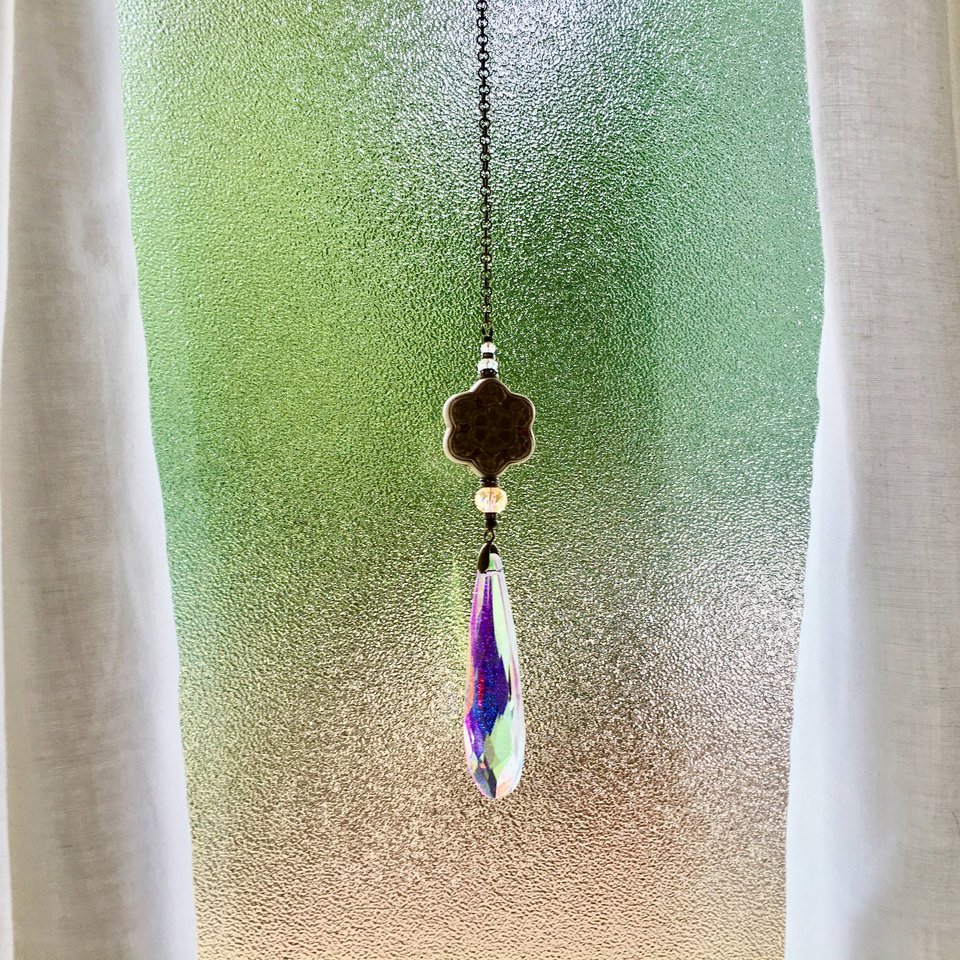 Sun Catcher for Window, Gorgeous Boho, Crystal Prism, LG, 76mm, Rainbow Maker, Home, Window Hanging, Garden, Gift, 2 DirtyBirds Boutique