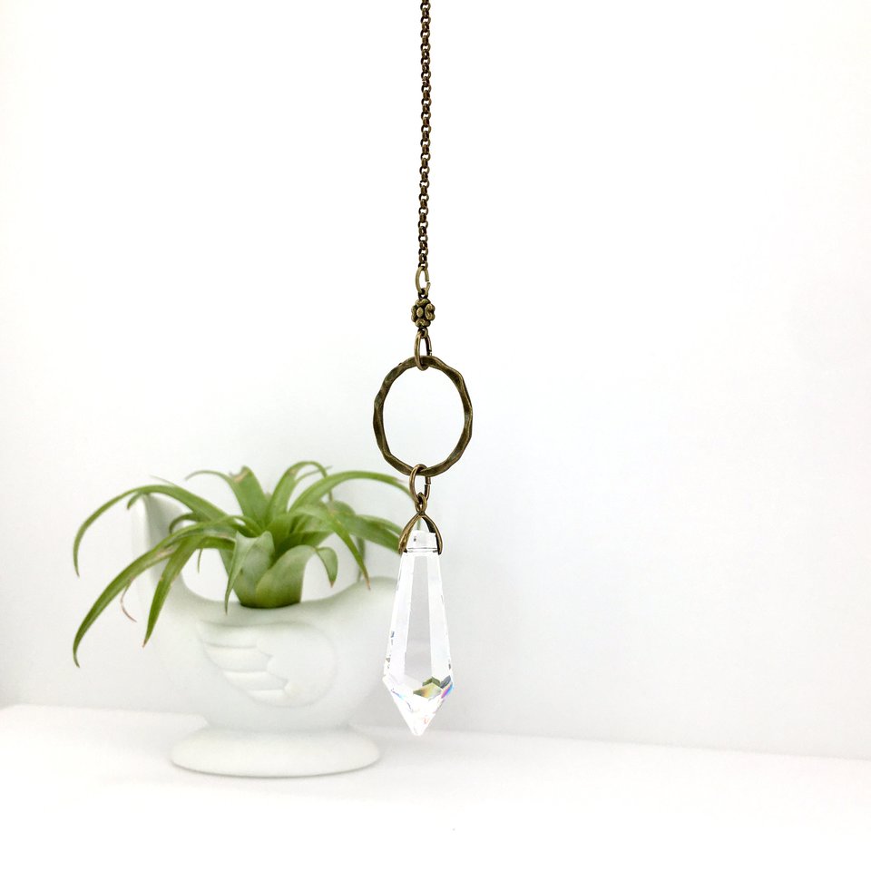 Simple, Delicate Sun Catcher for Window, Handmade, Crystal Hanging, 38mm, Rainbow Maker, Home, Car Charm, Gift, 2 DirtyBirds Boutique