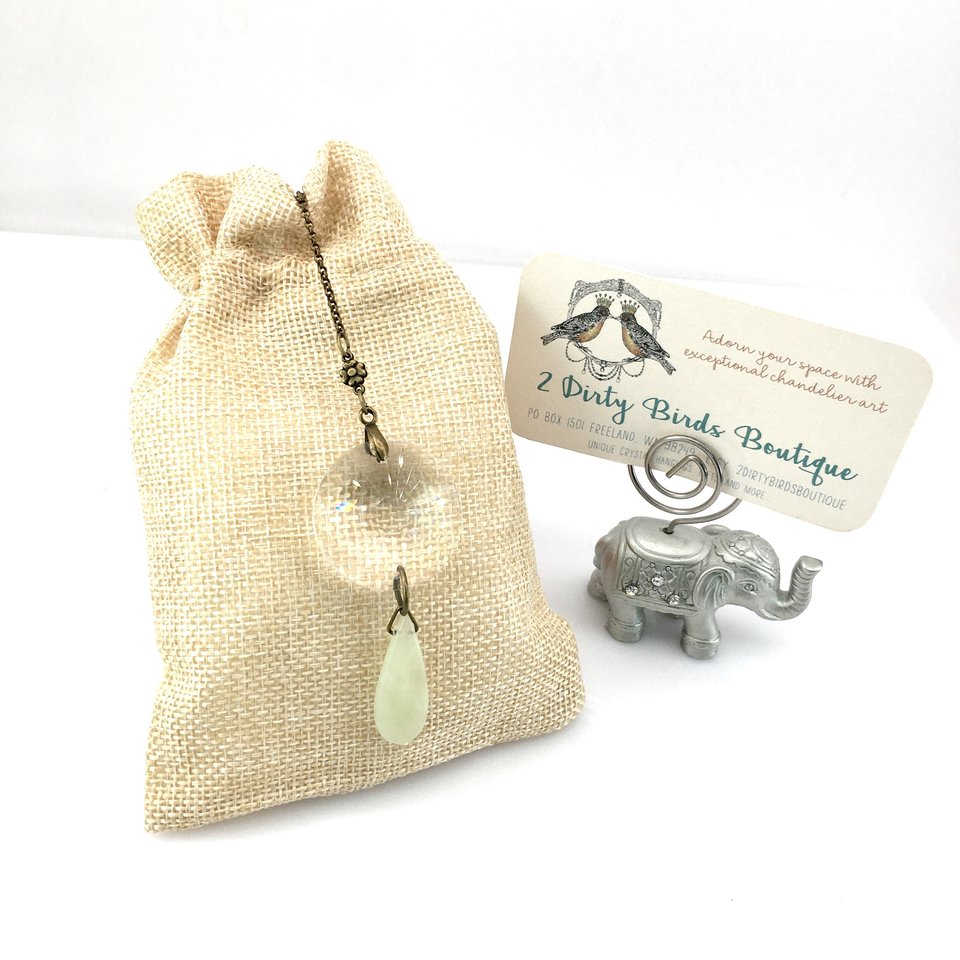 Boho Crystal Sun Catcher with Jade Drop - Rainbow Maker