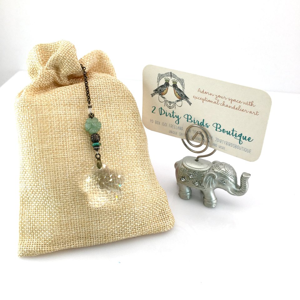 Sweet Flower Crystal Sun Catcher with Aventurine Gemstone - Brighten Your Window or Garden