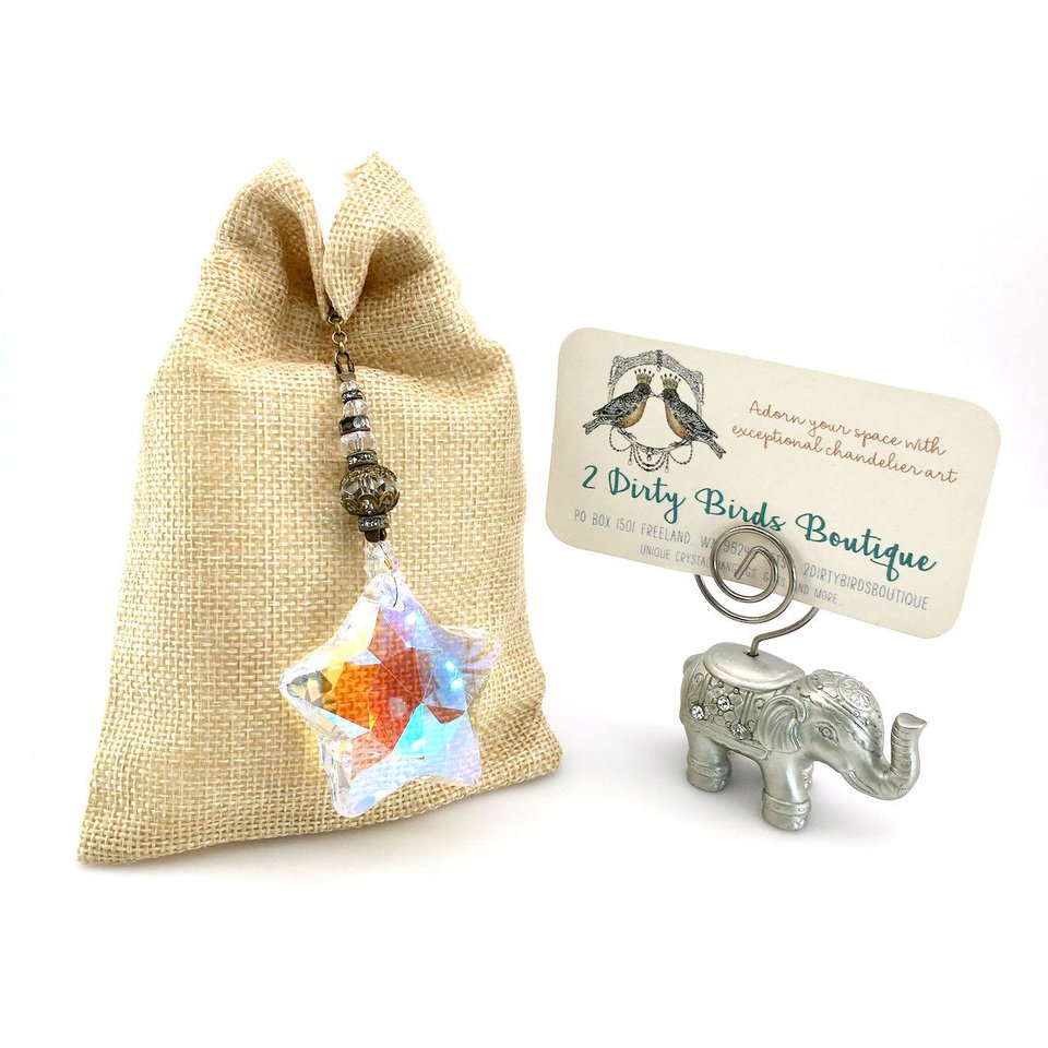 Crystal Star Sun Catcher: Austrian & Czech Beads, Artisan Made