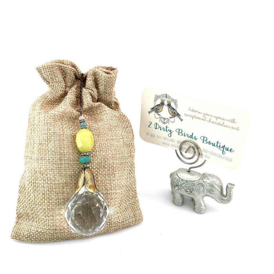 Lemon Jade Crystal Sun Catcher: 30mm Rainbow Prism Window Garden Decor