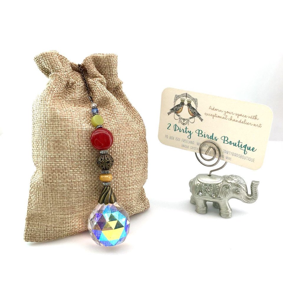 Various Gemstones Crystal Sun Catcher: 30mm AB Rainbow Prism Window Garden Decor