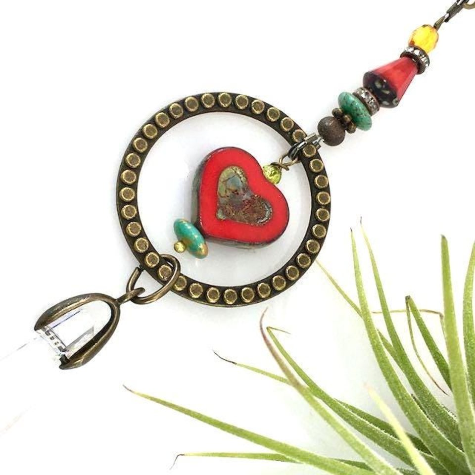 Boho Heart Crystal Sun Catcher: Window & Garden Decor, Asfour, Czech Beads
