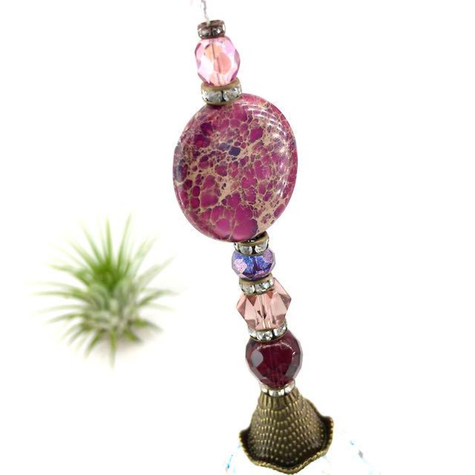 Purple Sea Sediment Jasper Gemstone Sun Catcher, 40mm Crystal Sphere, Rainbow Maker