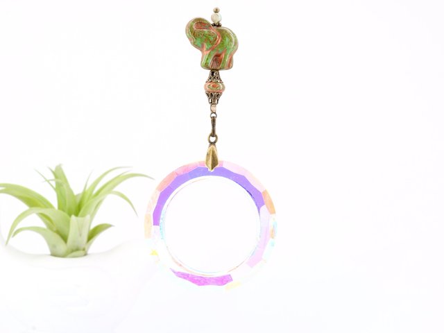 Sweet Elephant Sun Catcher, LG, 50mm, Rainbow Maker, Garden, Home, Window Hanging, Light Catcher,  Gift, 2 Dirty Birds Boutique