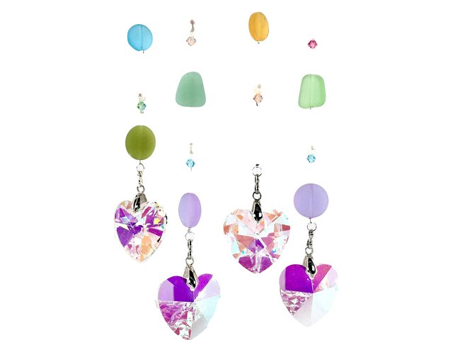 Sun Catcher, Cute Heart Hanging, Sea Glass, Crystal, Rainbow Maker, Home, Window Hanging, Garden, Gift, Car Charm, 2 Dirty Birds Boutique