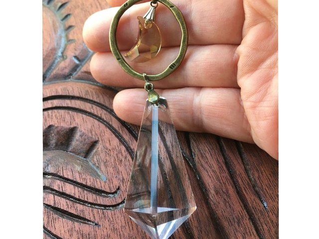 SunCatcher, Rare Vintage French Crystal, Crescent Moon, Refined, Rainbow Maker, Window Hanging, Home, Garden, Gift, 2 Dirty Birds Boutique