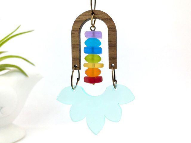 Sun Catcher, Ornament, Rainbow, Chakra, Colors, Boho Hanging, Window Hanging, Garden, Car Charm, Gift, 2 Dirty Birds Boutique