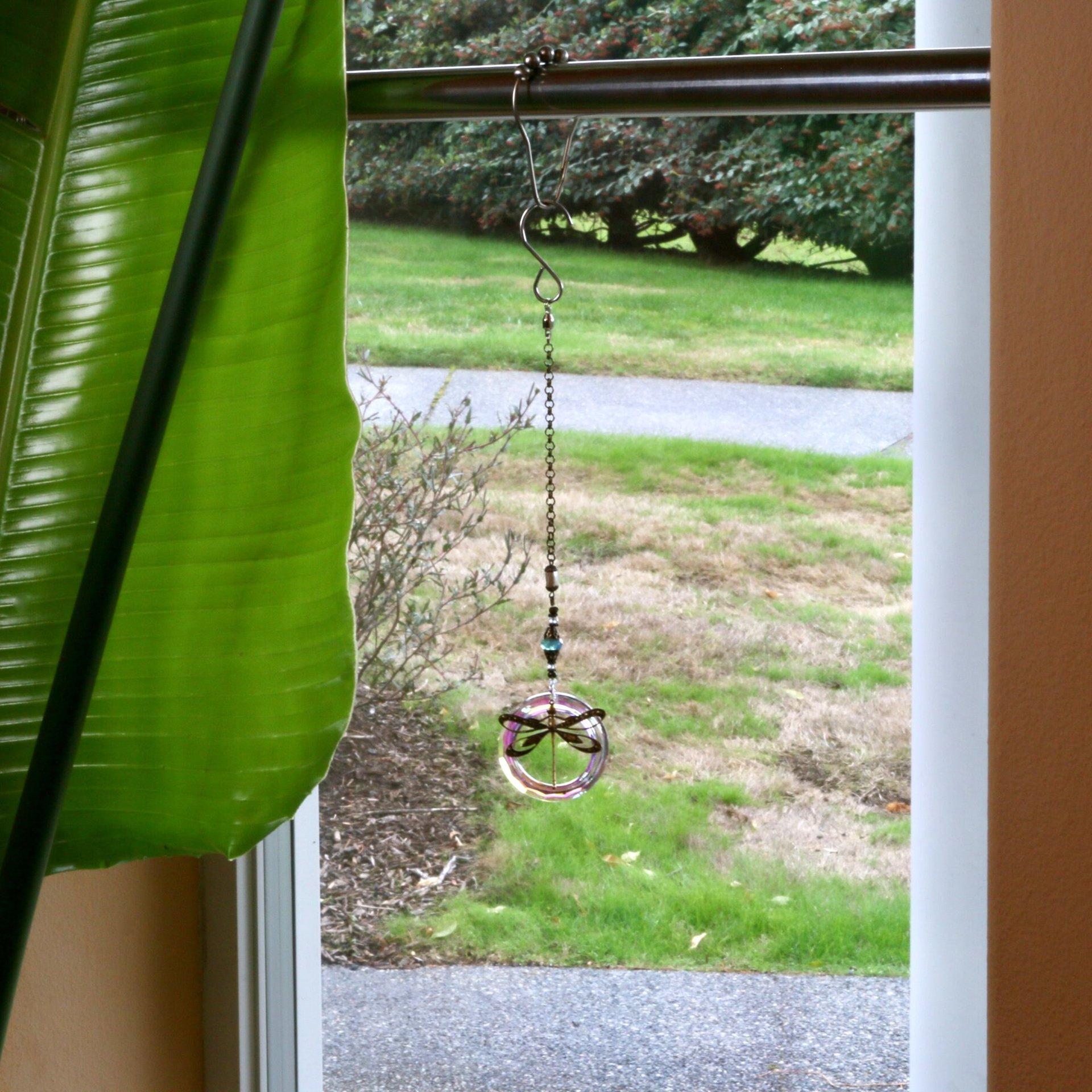 Boho Dragonfly Crystal Sun Catcher - 50mm Prism, Handmade Rainbow Maker for Windows, Perfect Gift from 2 Dirty Birds Boutique