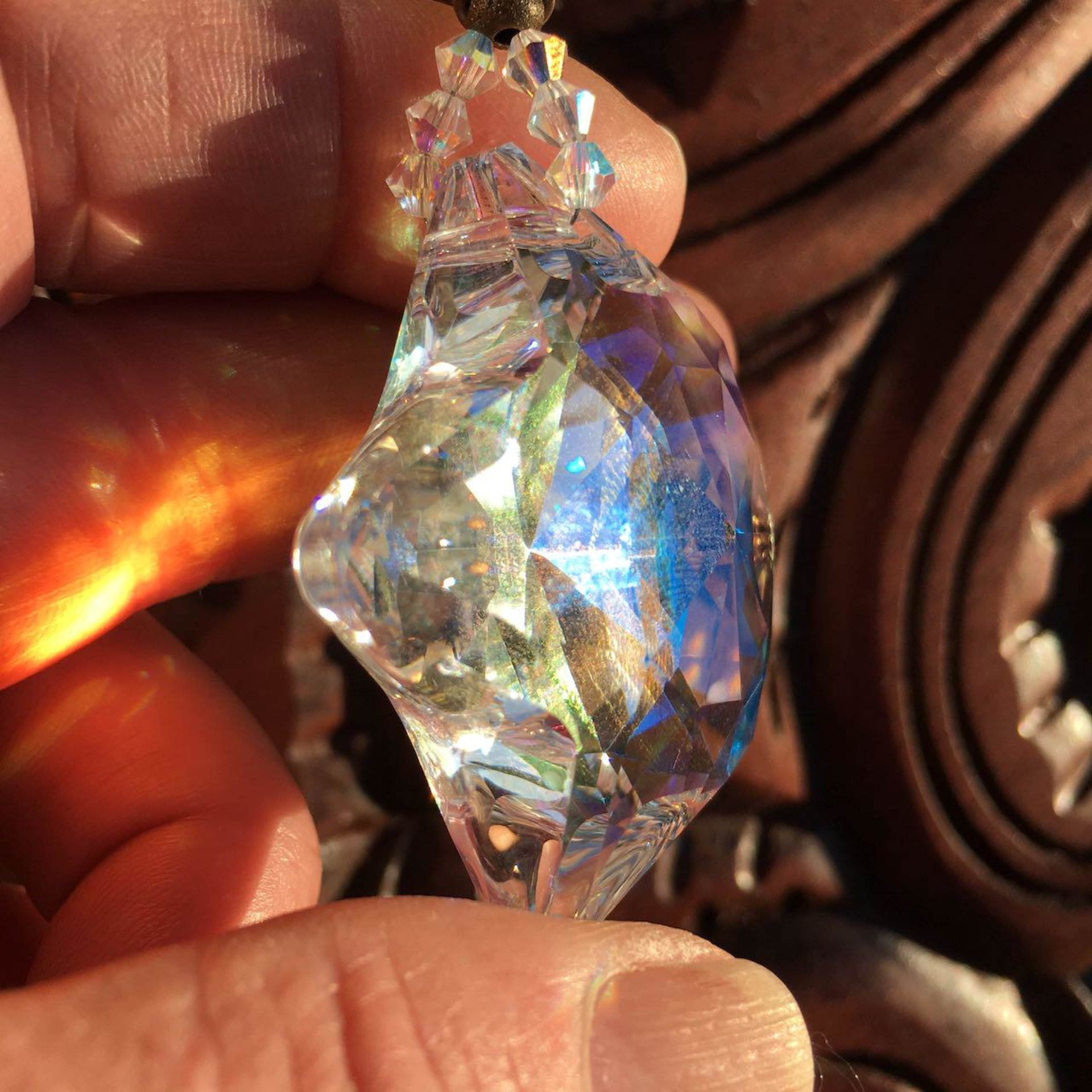 Crystal Star Sun Catcher: Austrian & Czech Beads, Artisan Made