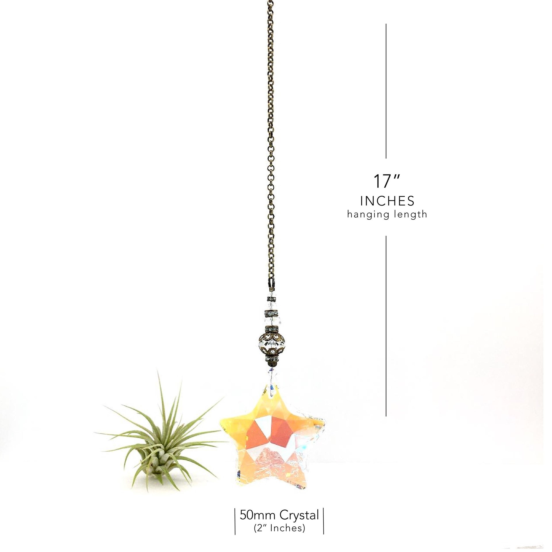 Crystal Star Sun Catcher: Austrian & Czech Beads, Artisan Made