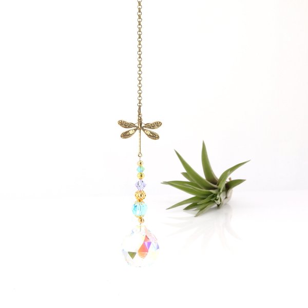 Sweet Delicate Dragonfly Suncatcher, Rainbow Maker for Window, Garden, Home, Car or Gift