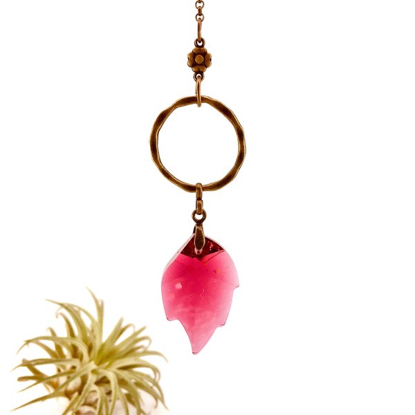 Bordeaux Sun Catcher - 40mm Stamped Strass, Crystal Window Hanging, Rainbow Light Prism, Boho Home or Car Charm Gift - 2 DirtyBirds Boutique